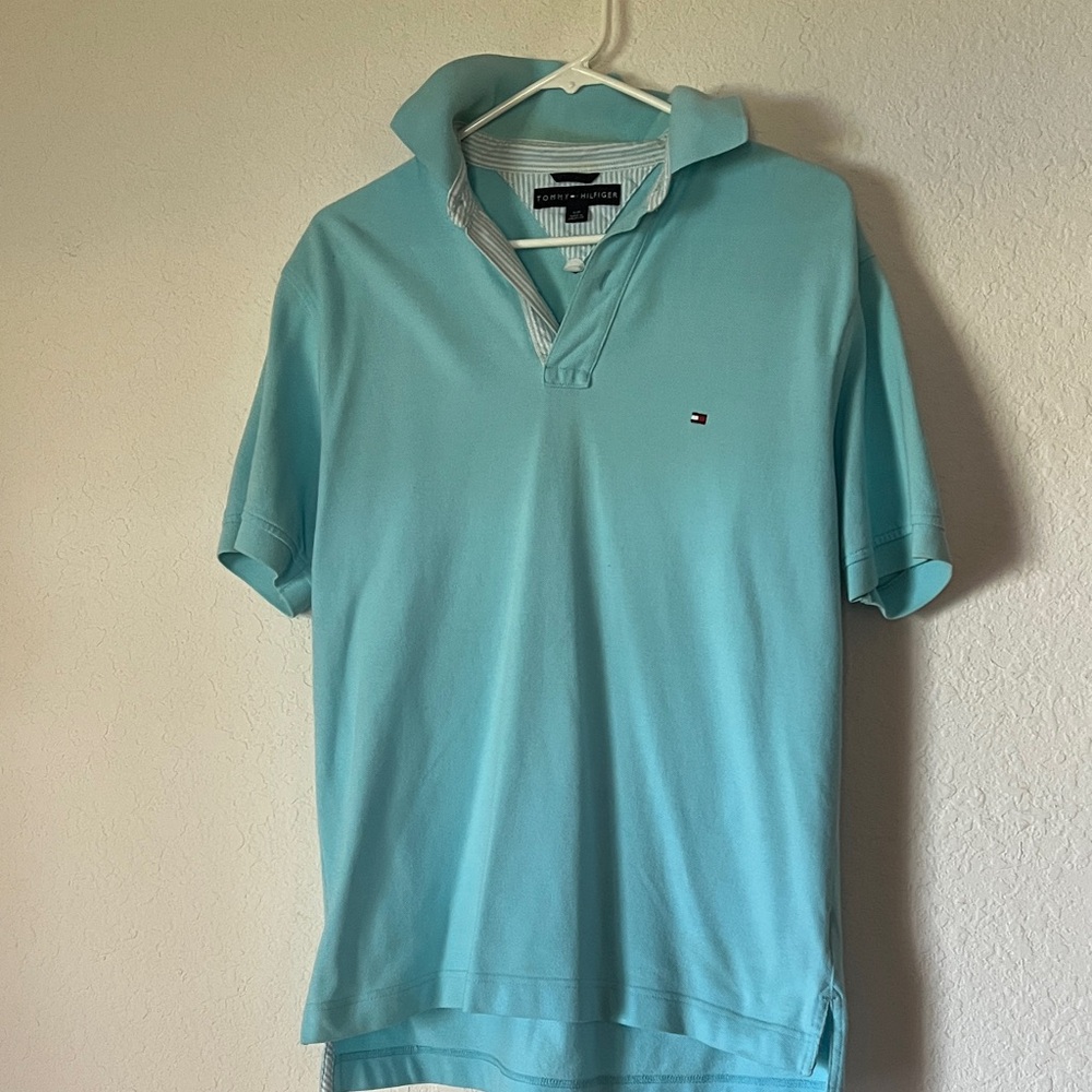 Tommy Hilfiger Men's Aqua Polo Shirt